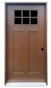 6-lite Fiberglass Entry Door (Brown)